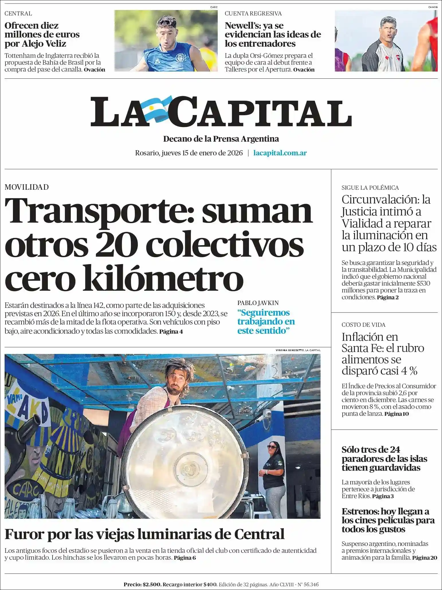 Estudios Max | REVISTA Y RADIO ENFIESTA2 - Tapa del diario La Capital Rosario