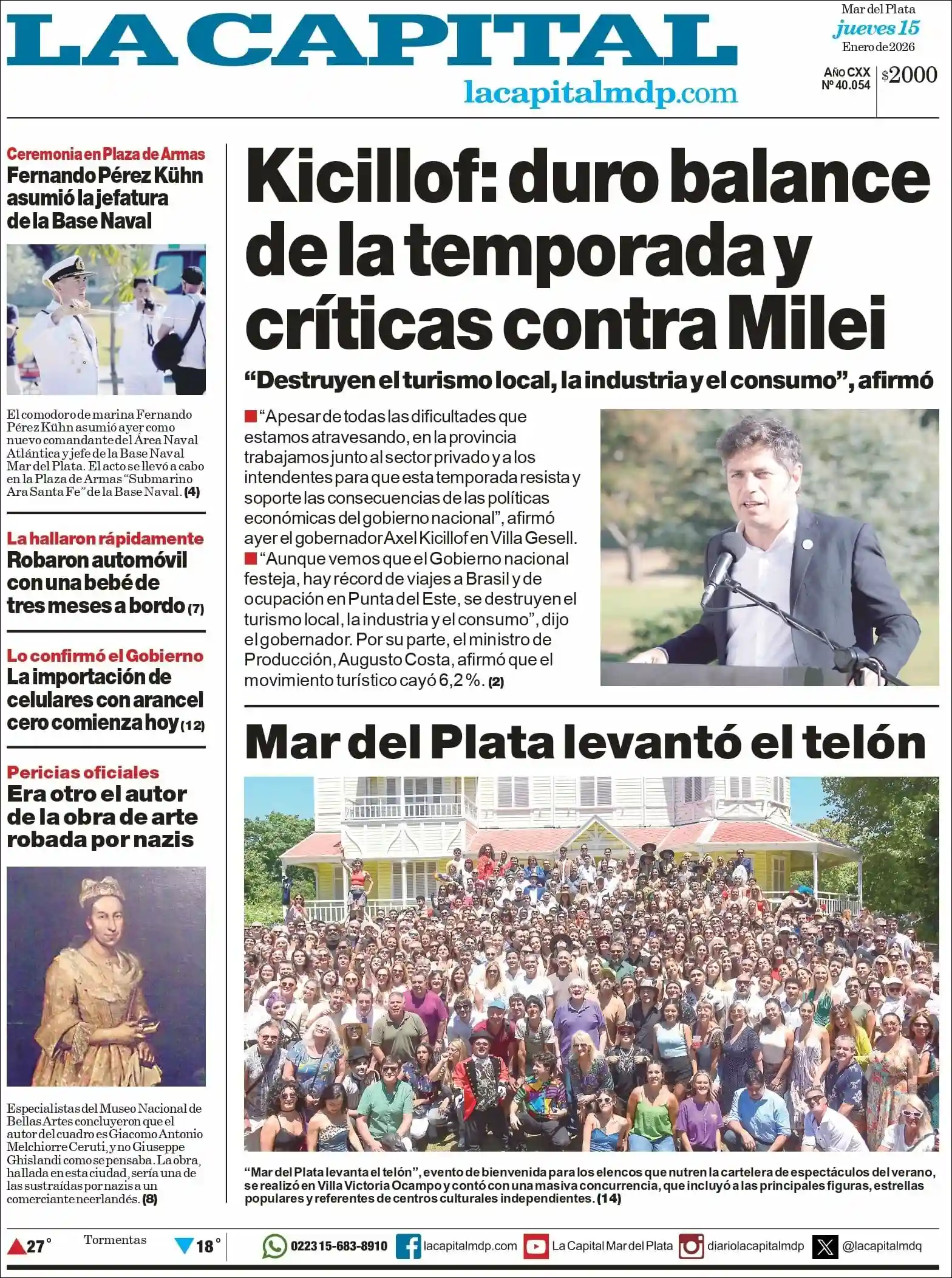 Estudios Max | REVISTA Y RADIO ENFIESTA2 - Tapa del diario La Capital